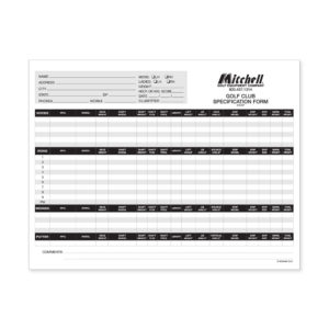 Mitchell Golf Golf Club Specification Forms