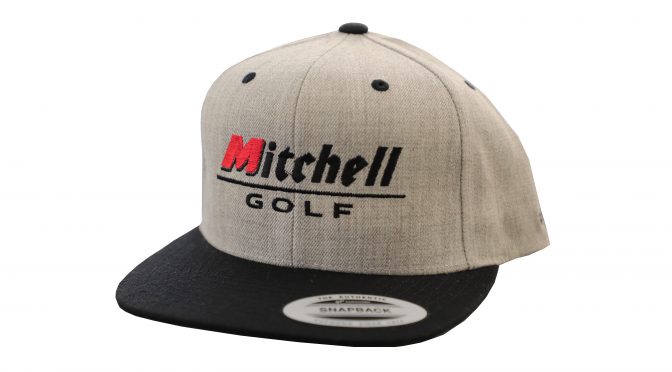 Mitchell Golf Snapback Hat - Grey with Black Brim