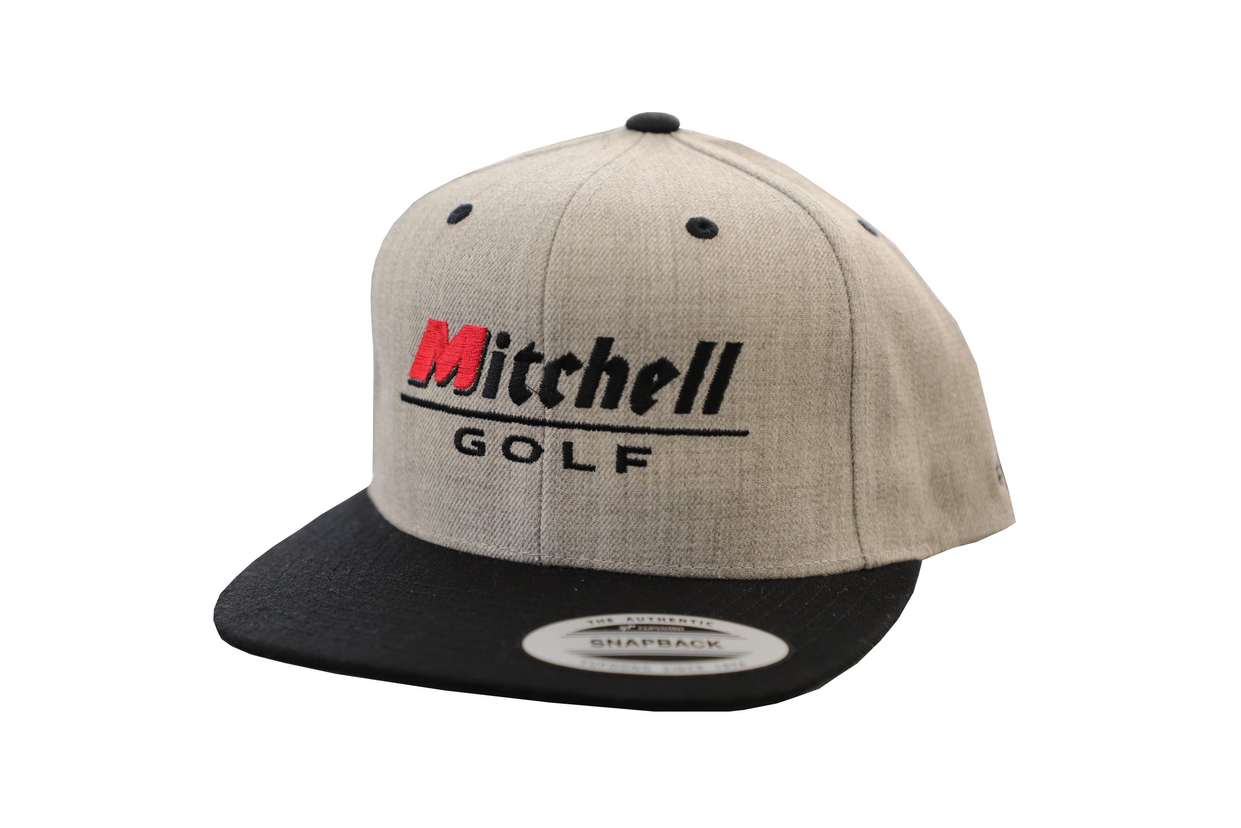 Mitchell Golf Snapback Hat - Grey with Black Brim