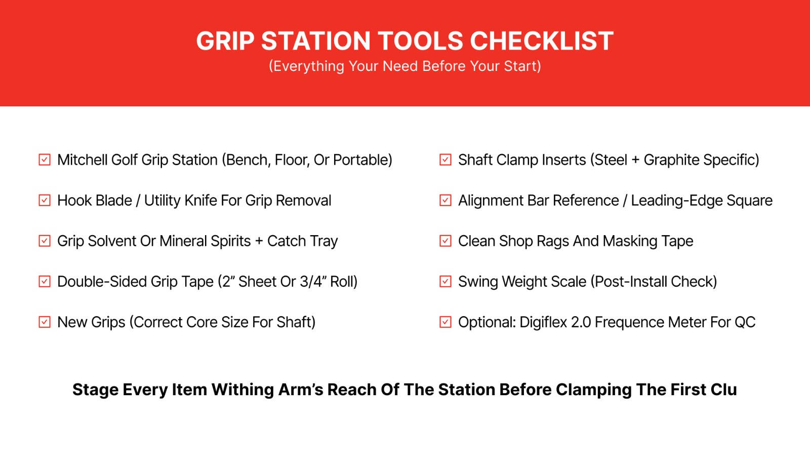 Grip Station Tools Checklist